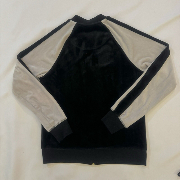 Calvin Klein Women Velour Track Jacket Y2K Style Black/white Size:XS - Picture 9 of 11